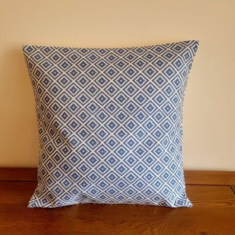 Geometric Cushion Cover , Denim Blue Pillow Cover , Blue Pillow Sham , Throw Pillow , Cushion Cover UK, Decorative Cushion - CushionCoverAndDecor