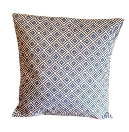 Geometric Cushion Cover , Denim Blue Pillow Cover , Blue Pillow Sham , Throw Pillow , Cushion Cover UK, Decorative Cushion - CushionCoverAndDecor