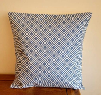 Geometric Cushion Cover , Denim Blue Pillow Cover , Blue Pillow Sham , Throw Pillow , Cushion Cover UK, Decorative Cushion - CushionCoverAndDecor