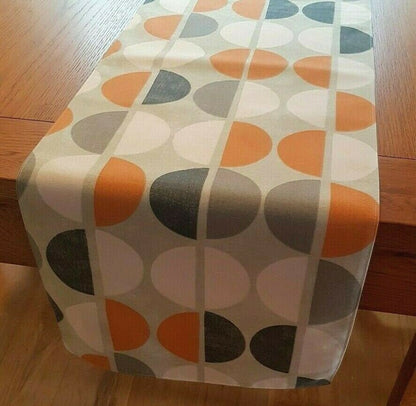 Geometric Table Runner , Orange Table Runner , Shoreditch Mango Table Runner , Table Runner UK 36" 48" 54" 60" 64" 72" 84" 96" 104" - CushionCoverAndDecor