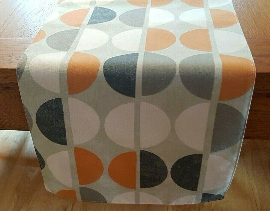 Geometric Table Runner , Orange Table Runner , Shoreditch Mango Table Runner , Table Runner UK 36" 48" 54" 60" 64" 72" 84" 96" 104" - CushionCoverAndDecor