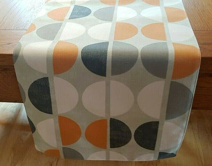 Geometric Table Runner , Orange Table Runner , Shoreditch Mango Table Runner , Table Runner UK 36" 48" 54" 60" 64" 72" 84" 96" 104" - CushionCoverAndDecor