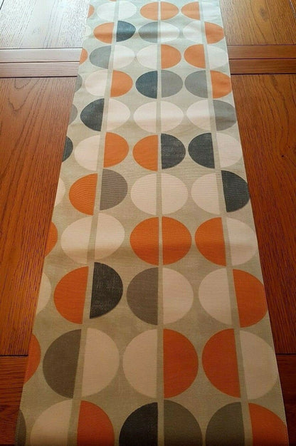 Geometric Table Runner , Orange Table Runner , Shoreditch Mango Table Runner , Table Runner UK 36" 48" 54" 60" 64" 72" 84" 96" 104" - CushionCoverAndDecor