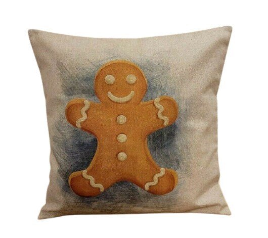 Gingerbread Man Christmas Cushion Cover - CushionCoverAndDecor