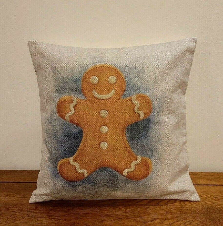 Gingerbread Man Christmas Cushion Cover - CushionCoverAndDecor