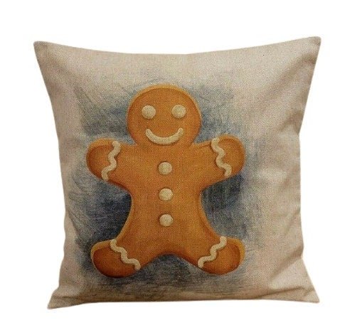 Gingerbread Man Christmas Cushion Cover - CushionCoverAndDecor