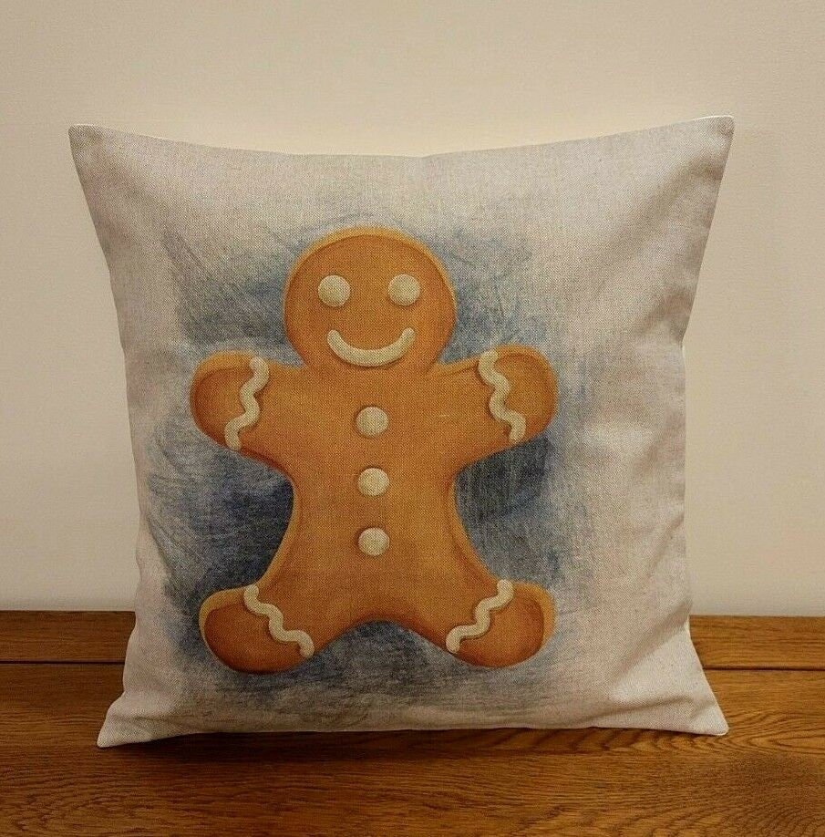 Gingerbread Man Christmas Cushion Cover - CushionCoverAndDecor