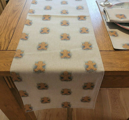 Gingerbread Man Christmas Table Runner - CushionCoverAndDecor