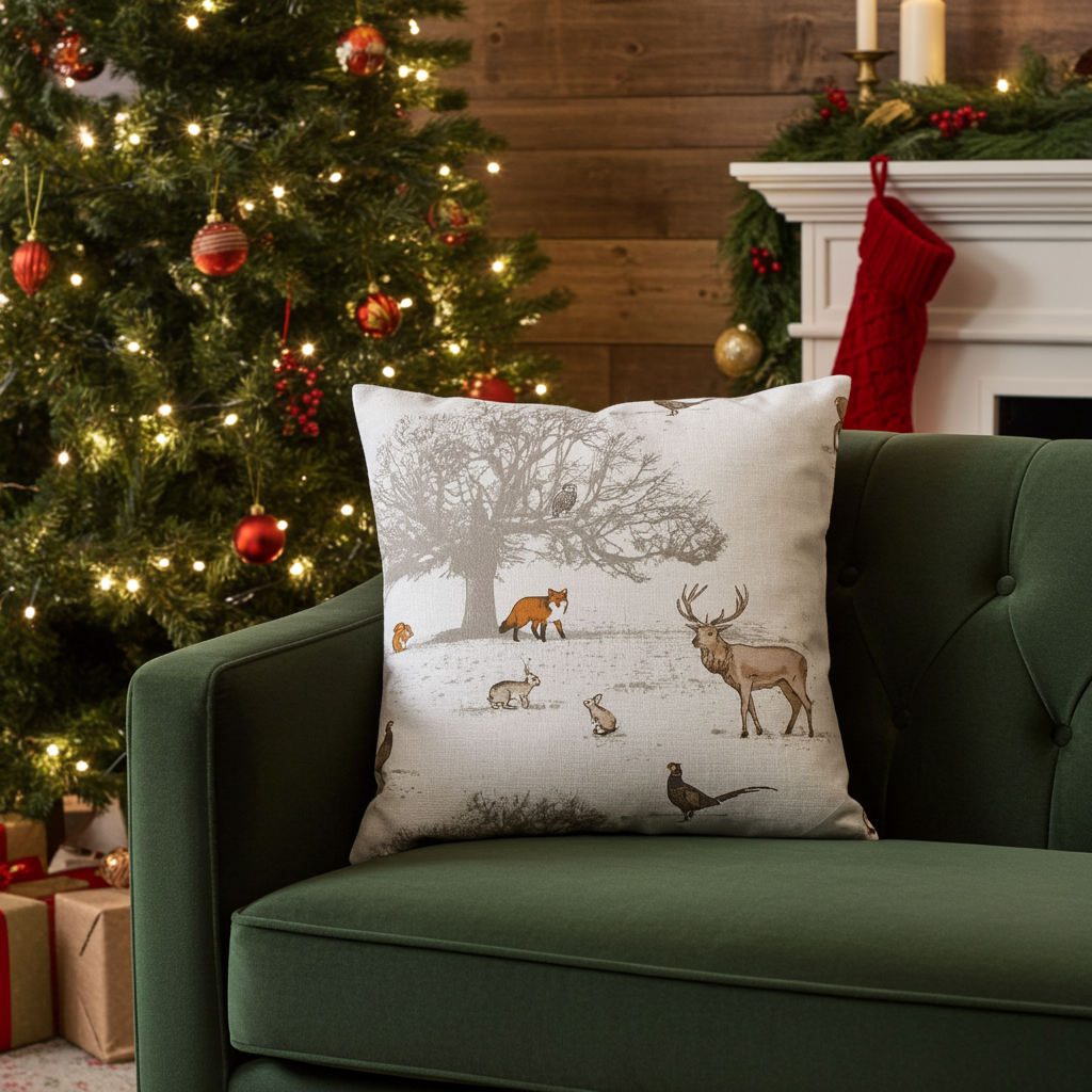 Christmas Stag Cushion Cover Tatton Autumn Wildlife