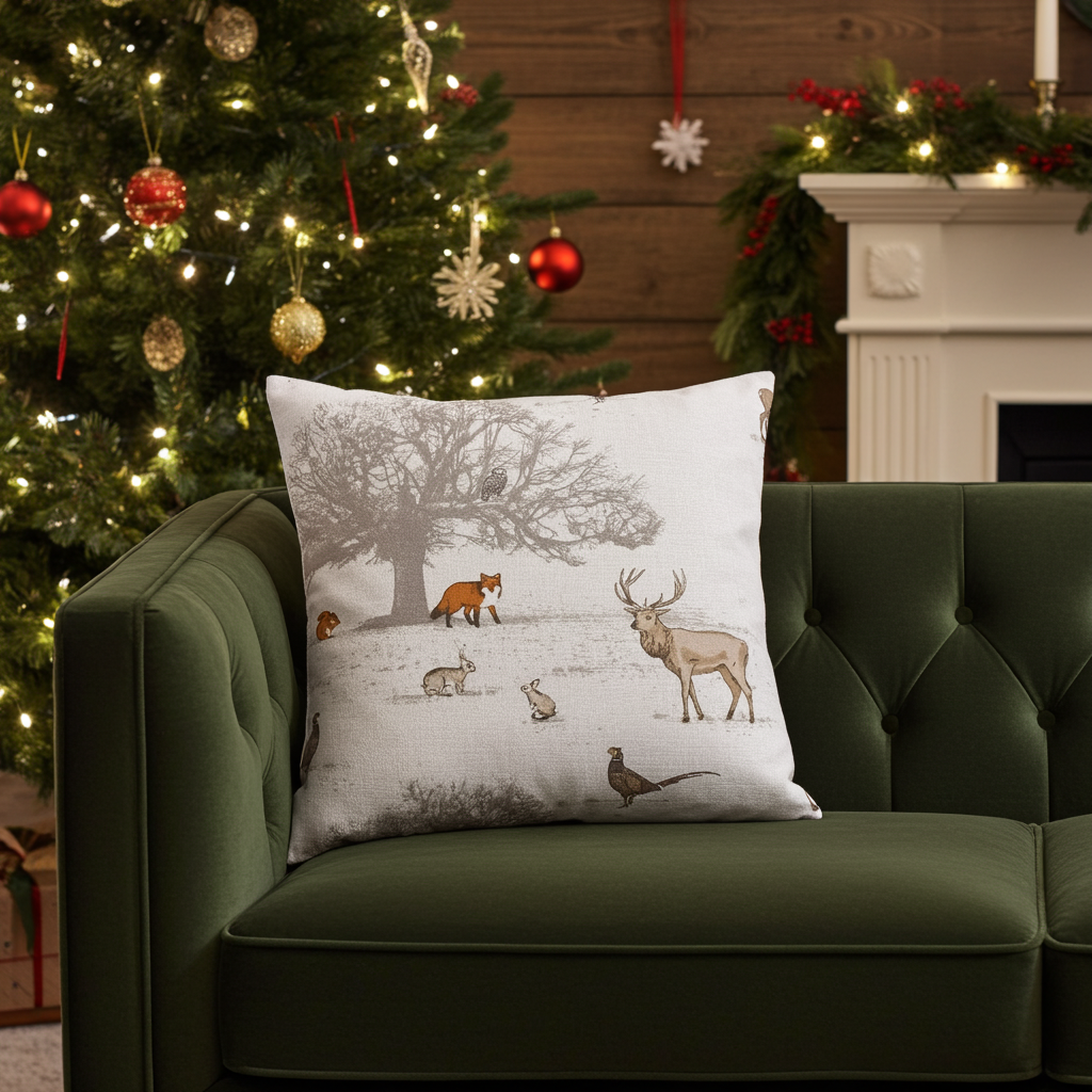 Christmas Stag Cushion Cover Tatton Autumn Wildlife