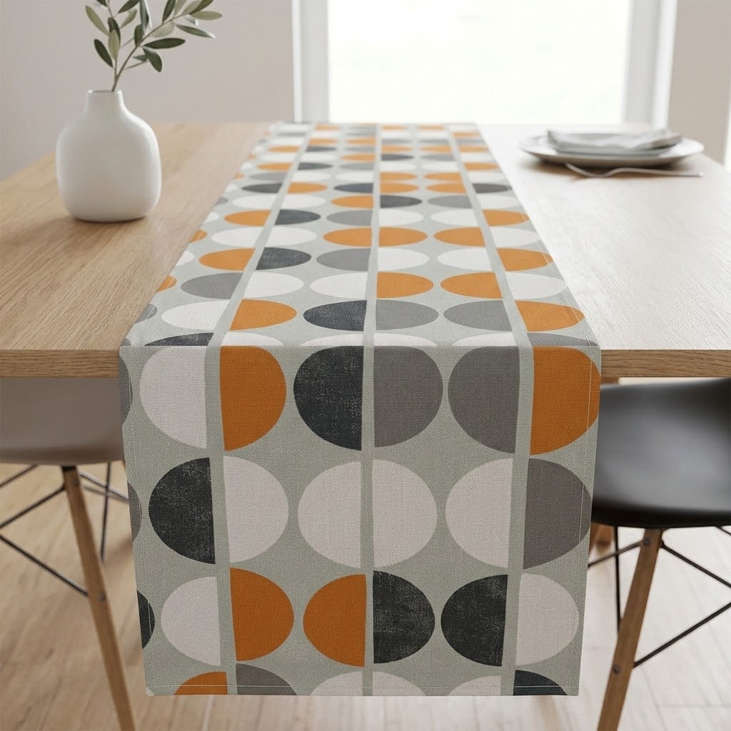 Orange Geometric Table Runner – Shoreditch Mid-Century Modern