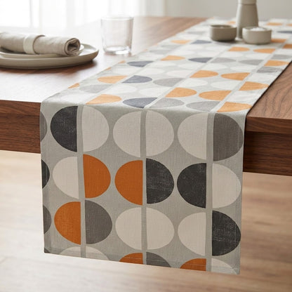Orange Geometric Table Runner – Shoreditch Mid-Century Modern