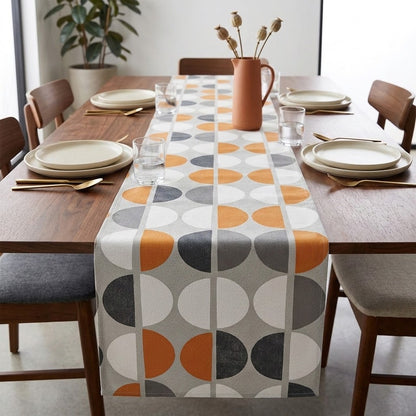 Orange Geometric Table Runner – Shoreditch Mid-Century Modern