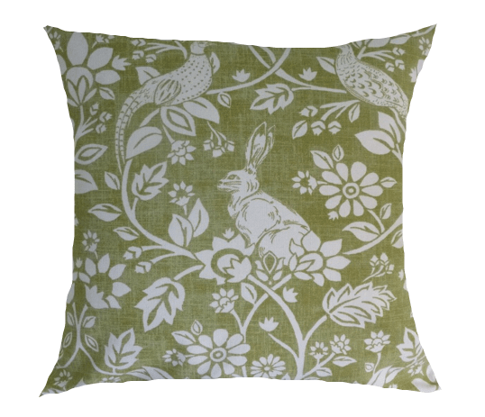 Heathland Moss Green Cushion Cover , Green Pillow Cover , Hares Cushion , Game Pleasant Cushion Cover , Birds Cushion , Cushion Cover UK - CushionCoverAndDecor