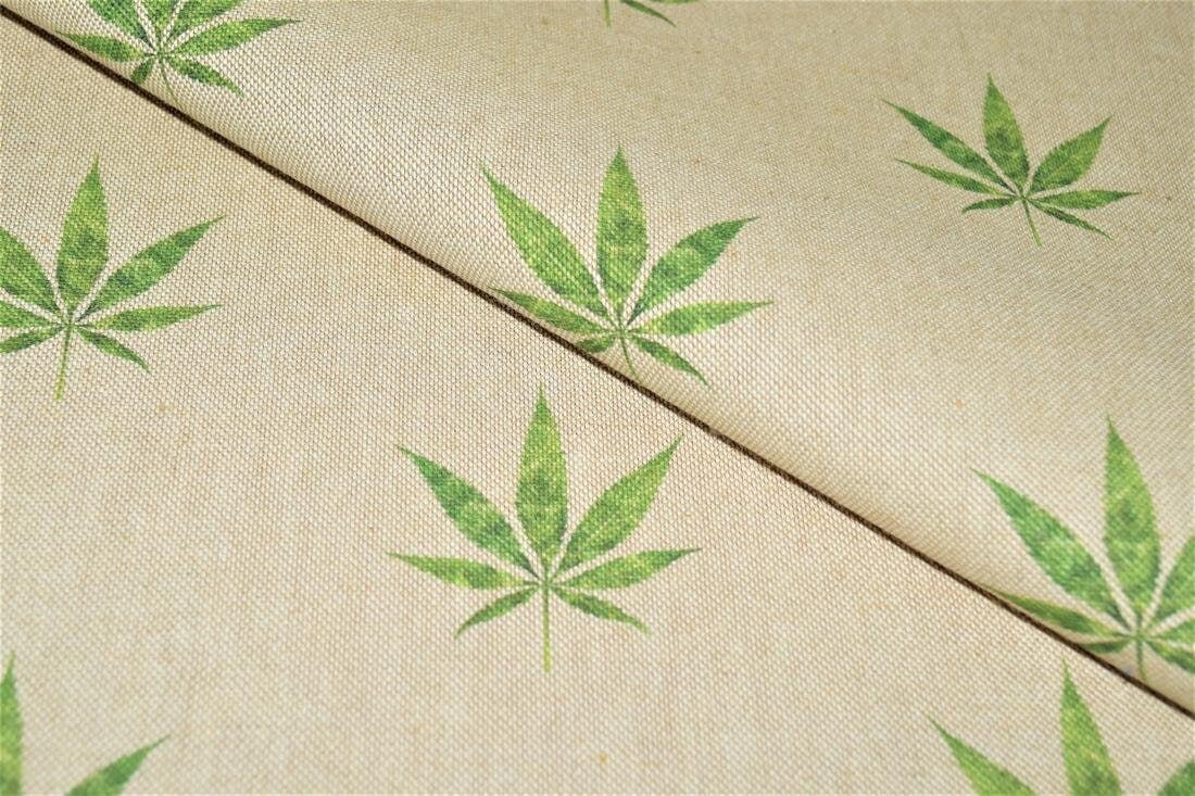 Hemp Leaf Tablecloth , Cotton Rich Linen Look Tablecloth , Tablecloth UK - CushionCoverAndDecor