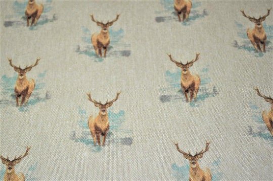 Highland Stag Table Runner , Stag Table Runner , Christmas Stag Table Runner , Table Runner UK 36" 48" 54" 60" 64" 72" 84" 96" 104" - CushionCoverAndDecor