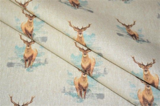 Highland Stag Table Runner , Stag Table Runner , Christmas Stag Table Runner , Table Runner UK 36" 48" 54" 60" 64" 72" 84" 96" 104" - CushionCoverAndDecor