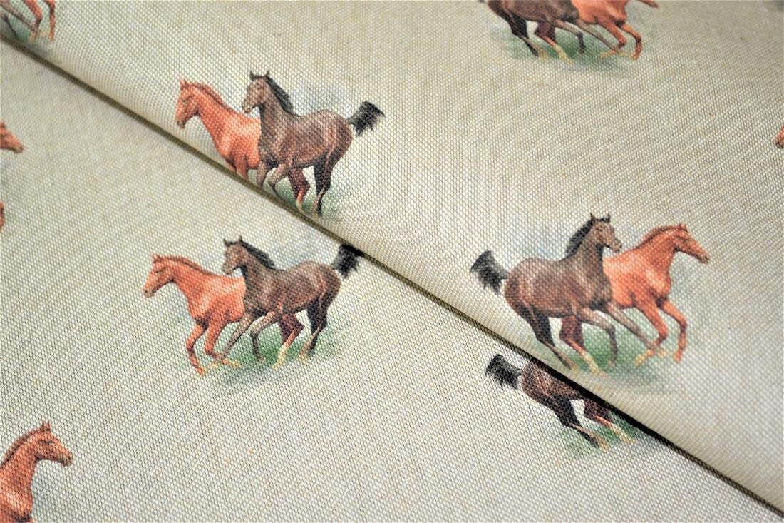 Horses Tablecloth , Linen Look Tablecloth , Tablecloth UK - CushionCoverAndDecor