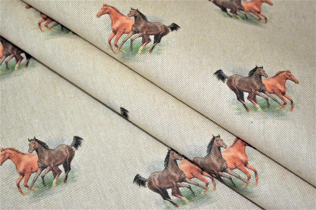 Horses Tablecloth , Linen Look Tablecloth , Tablecloth UK - CushionCoverAndDecor