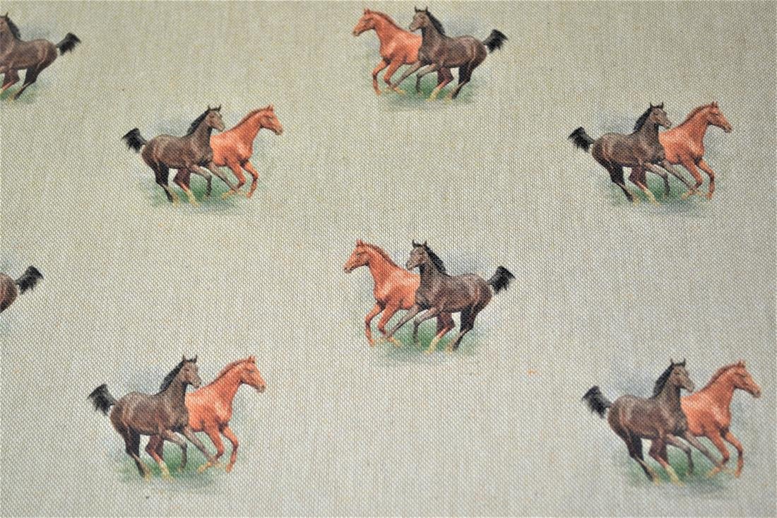 Horses Tablecloth , Linen Look Tablecloth , Tablecloth UK - CushionCoverAndDecor