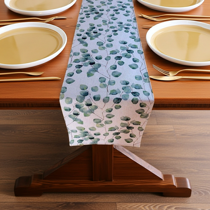 Eucalyptus Leaves Green Table Runner