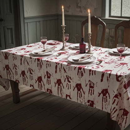 Blood Handprints Halloween Tablecloth