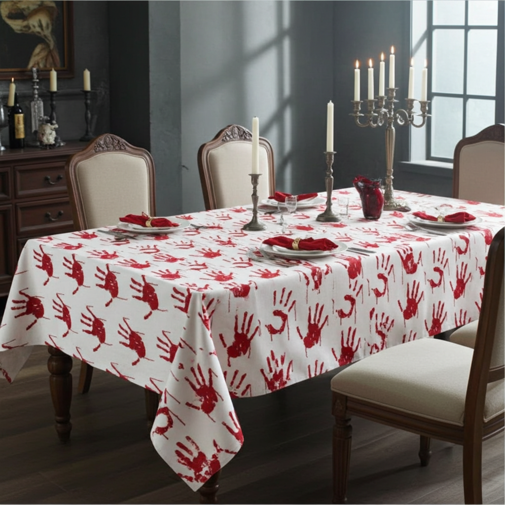 Blood Handprints Halloween Tablecloth
