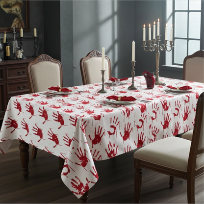 Blood Handprints Halloween Tablecloth