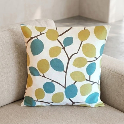 Nissa Wasabi Green & Blue Leaf Cushion Cover