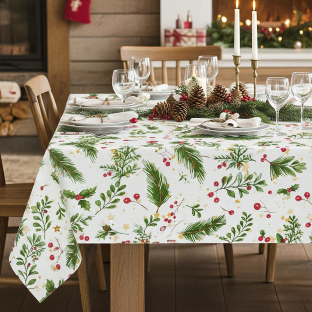 Christmas Twigs & Berries Tablecloth