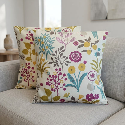 Clarke & Clarke Frida Heather Floral Cushion Cover