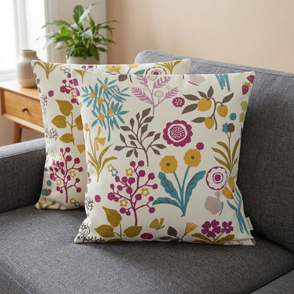Clarke & Clarke Frida Heather Floral Cushion Cover