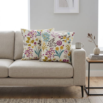 Clarke & Clarke Frida Heather Floral Cushion Cover