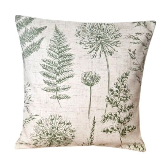 Chervil Fern Green Dandelion Wildflowers Cushion Cover