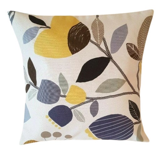 ILiv Pomegranate Trail Floral Ochre Yellow Cushion Cover , Throw Pillow , Scatter Cushions , Cushion Cover UK