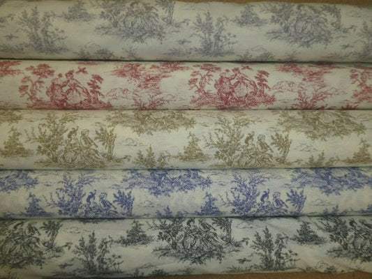 Vintage Toile De Jouy Tablecloth: French Linen, Handmade in UK