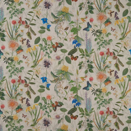Secret Garden Tablecloth Beige, Floral Butterfly, Round Oval Rectangle, Handmade in UK