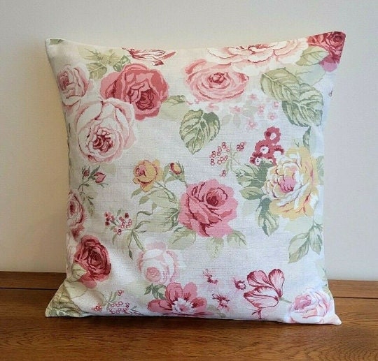 Genevieve Old Rose Red Pink Floral Cushion Cover , Throw Pillow , Scatter Cushions , Cushion Cover UK