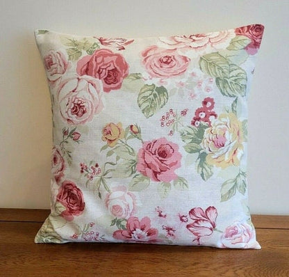 Genevieve Old Rose Red Pink Floral Cushion Cover , Throw Pillow , Scatter Cushions , Cushion Cover UK