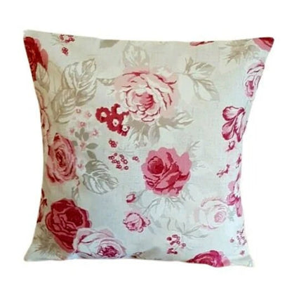 Genevieve Rose Floral Raspberry Taupe Cushion Cover , Throw Pillow , Scatter Cushions , Cushion Cover UK