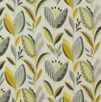 Fryetts Leon Ochre Yellow Grey Floral Cushion Cover , Throw Pillow , Scatter Cushions , Cushion Cover UK