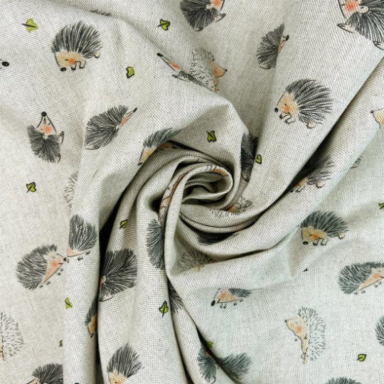 Hedgehogs Linen Look Tablecloth: Round, Oval, Square, Rectangle - Handmade in UK