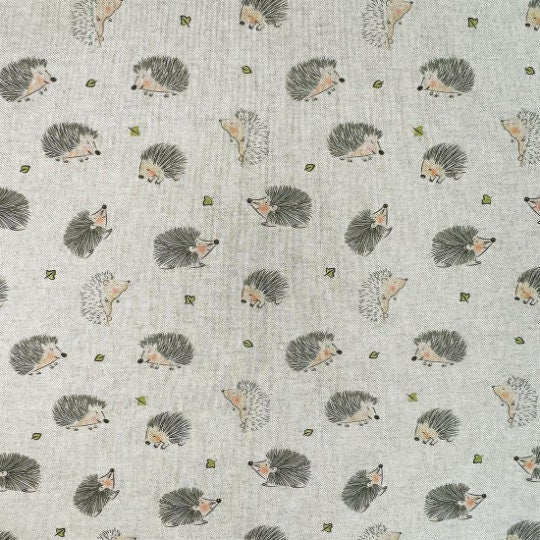 Hedgehogs Linen Look Tablecloth: Round, Oval, Square, Rectangle - Handmade in UK