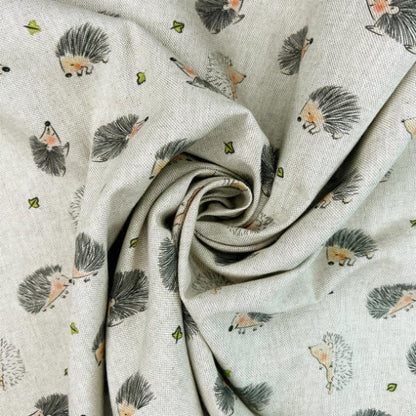 Hedgehogs Linen Look Tablecloth: Round, Oval, Square, Rectangle - Handmade in UK