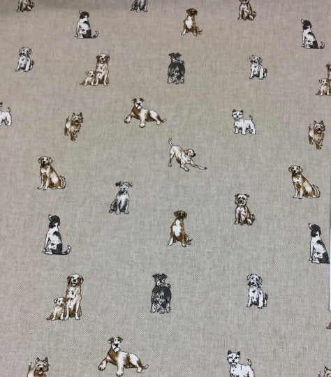 Shabby Dogs Linen Look Tablecloth
