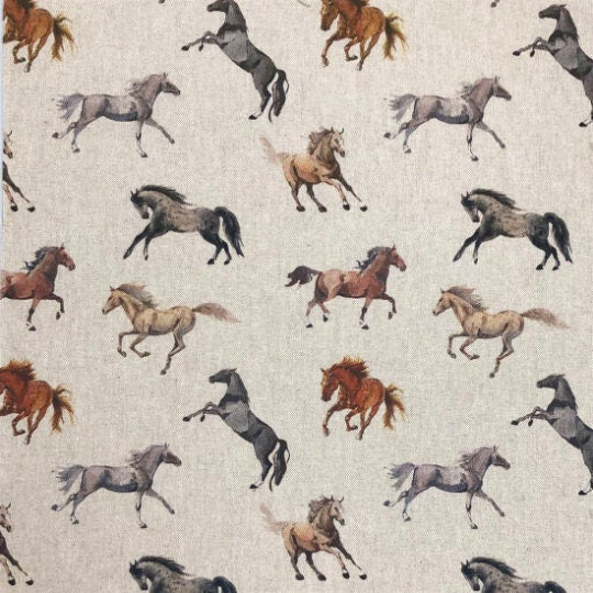 Wild Horses Tablecloth , Linen Look Tablecloth , Round Tablecloth , Oval Tablecloth , Rectange Tablecloth