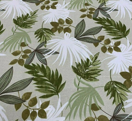 Amazon Pampas Green Leaves Tablecloth , Round Tablecloth , Oval Tablecloth , Rectangle Tablecloth