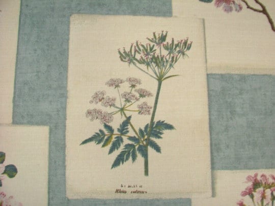 Herbs Floral Chambray Blue Tablecloth , Herbs Tablecloth , Tablecloth UK , Oval Tablecloth , Round tablecloth
