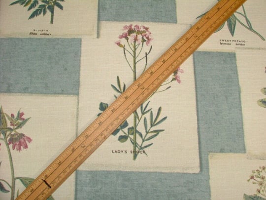 Herbs Floral Chambray Blue Tablecloth , Herbs Tablecloth , Tablecloth UK , Oval Tablecloth , Round tablecloth