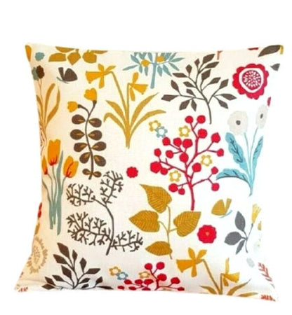 Frida Spice Orange Red Green Blue Floral Cushion Cover , Throw Pillow , Scatter Cushions , Cushion Cover UK